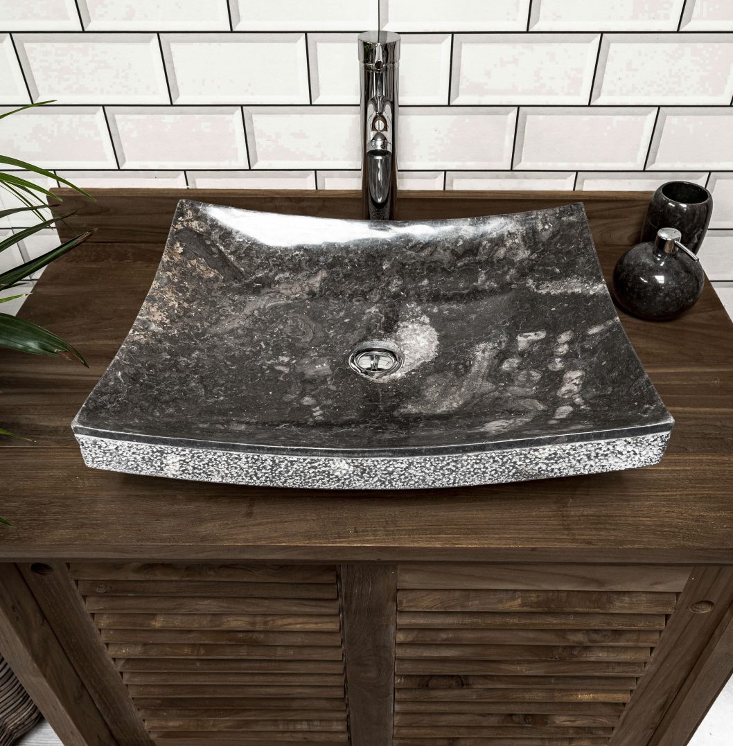 Grey Hammered 'Zen Style' Basin – 50 x 40 x 12cm.